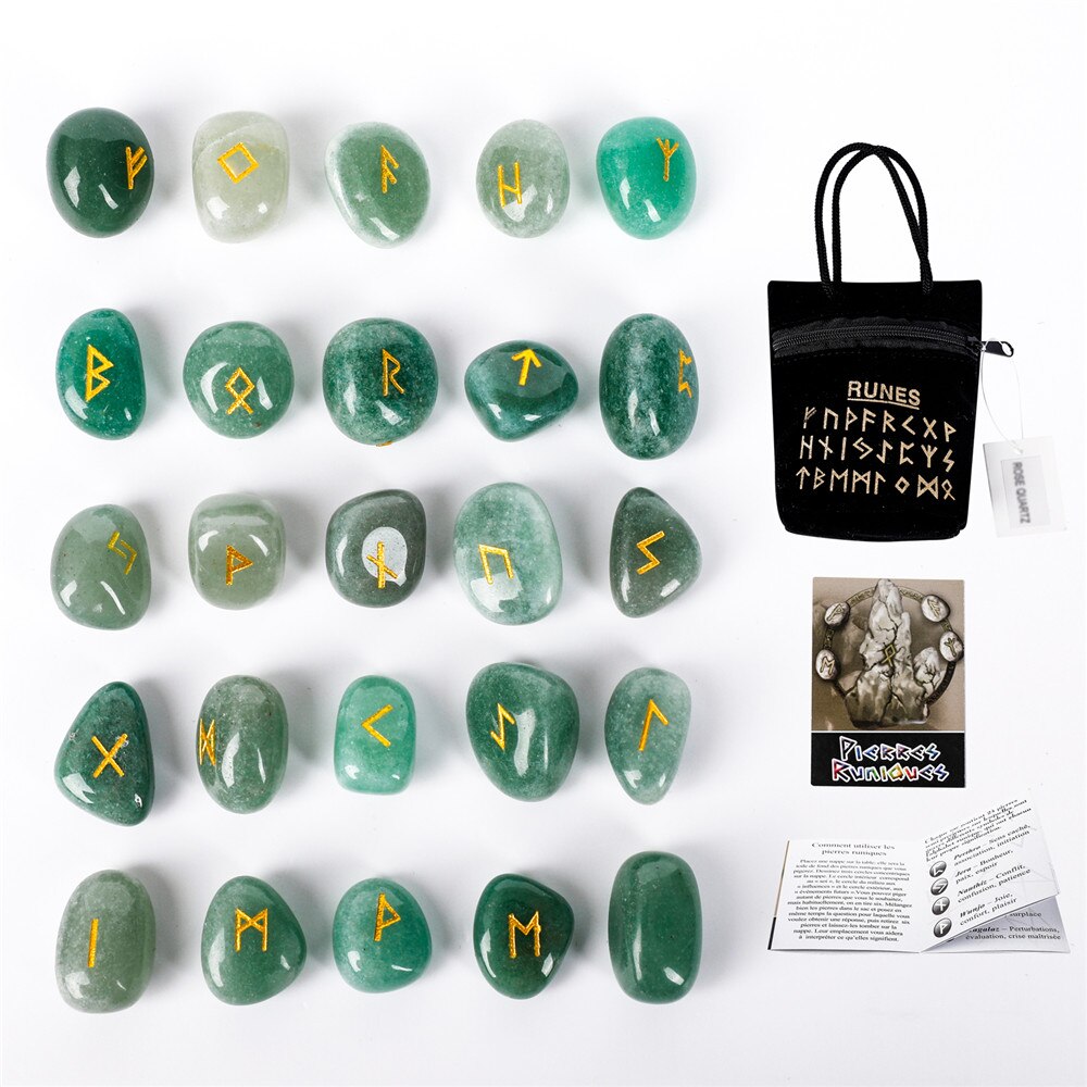 25pcs Natural Rune Energy Stones