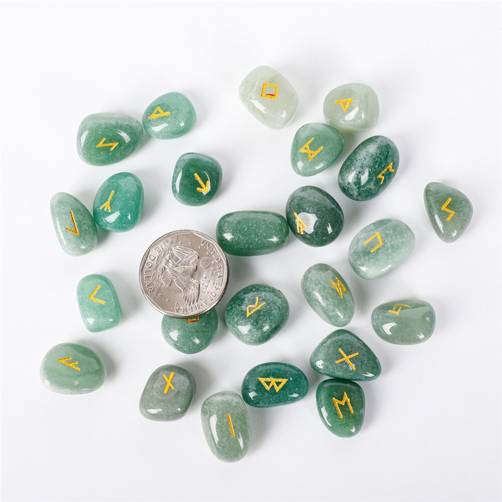 25pcs Natural Rune Energy Stones