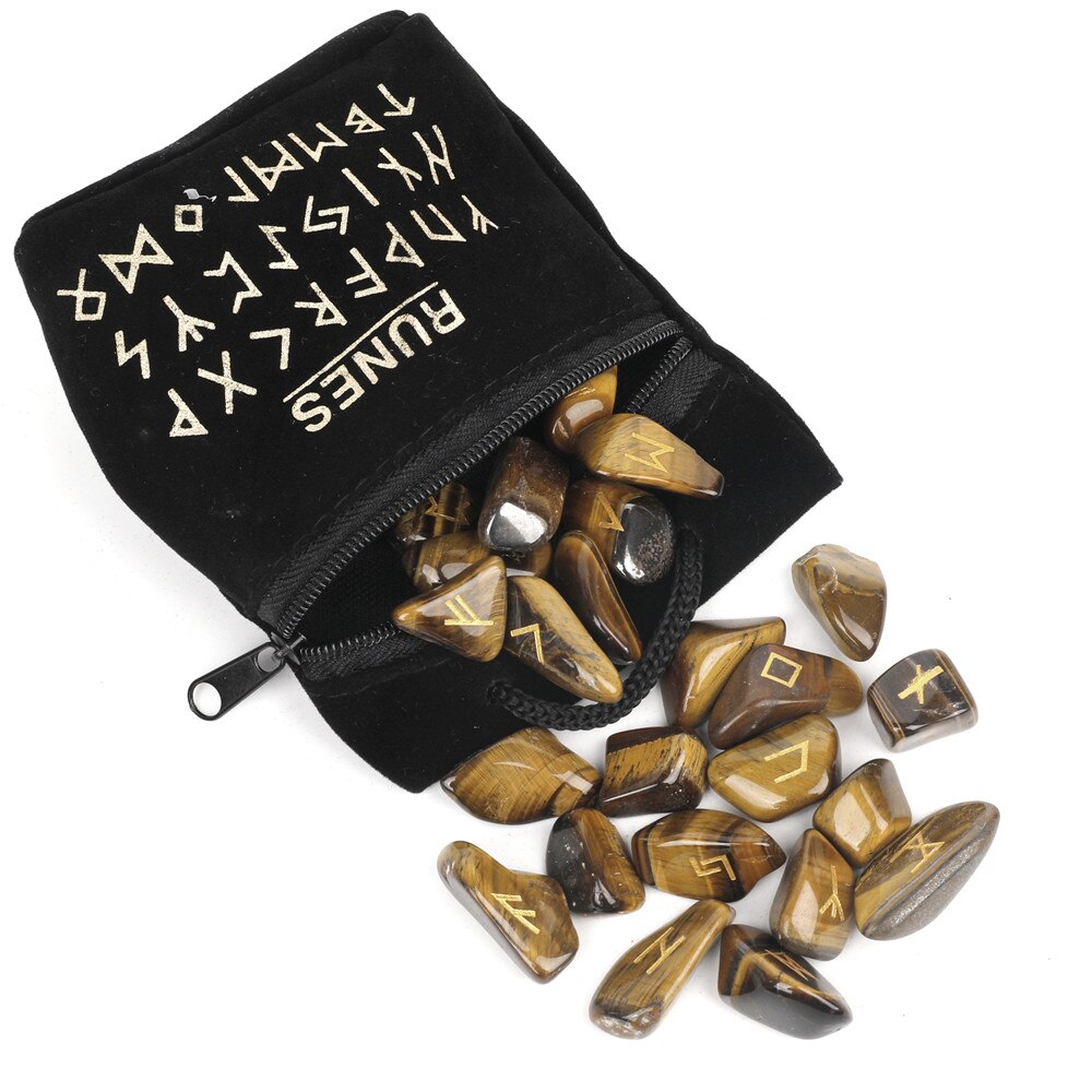 25pcs Natural Rune Energy Stones